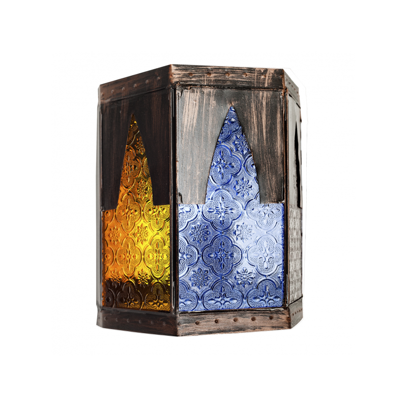 APLIQUE ARTESANAL 1XE27 MARRÓN/COLORES 21,5X18,5 - Wall Applique - 1